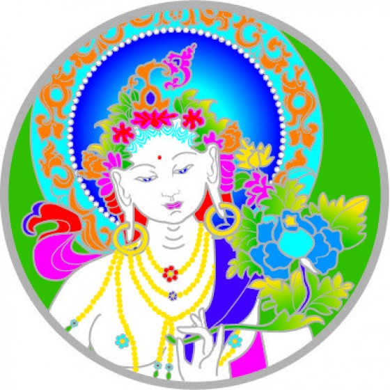 Mandala okenná nalepovacia - Biela Tara Mandala okenná nalepovacia - Biela Tara