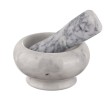 Kamenný mažiar na bylinky sivý