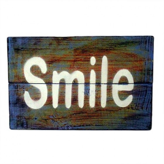 Obraz - Motivačný nápis na stenu - Usmej sa - 19x29cm