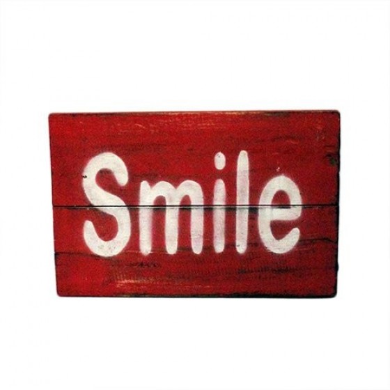 Obraz - Motivačný nápis na stenu - Usmej sa - 19x29cm