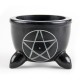 Kadidelnica - kamenná čierna s pentagramom mini