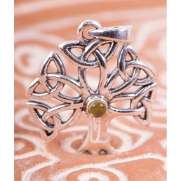 Prívesok striebro - Yggdrasil s Olivínom