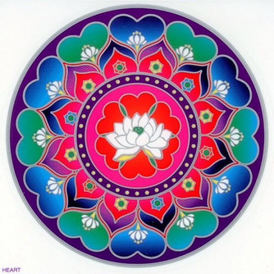 Mandala okenná nalepovacia - Lotosové Srdce