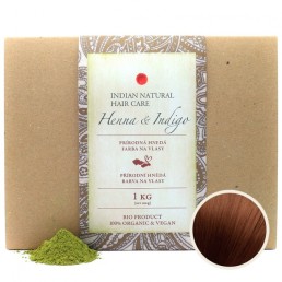 Prírodná farba na vlasy Henna & Indigo teplá hnedá 1KG Prírodná farba na vlasy Henna & Indigo teplá hnedá 1KG