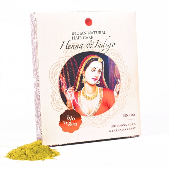 Prírodná farba na vlasy Henna & Indigo teplá hnedá Prírodná farba na vlasy Henna & Indigo teplá hnedá