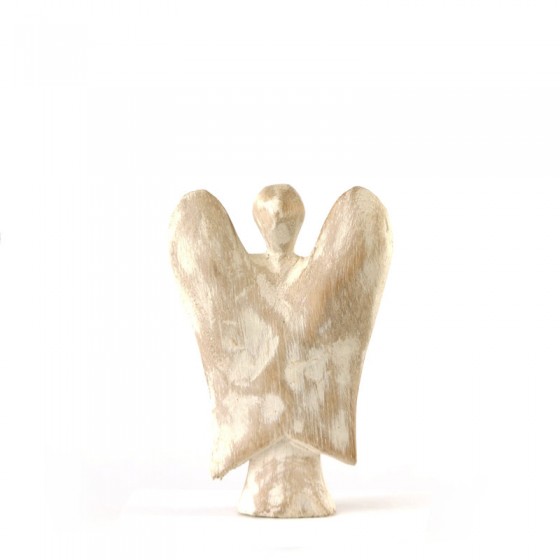 Anjel biely drevený 10cm