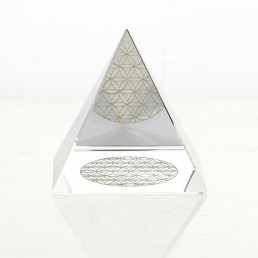 Krištáľová pyramída - kvet života 4cm 6cm Krištáľová pyramída - kvet života 4cm 6cm