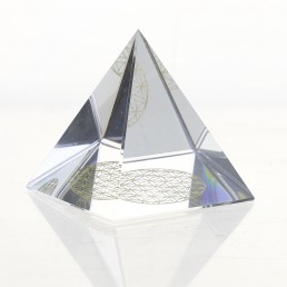 Krištáľová pyramída - kvet života 4cm 6cm Krištáľová pyramída - kvet života 4cm 6cm