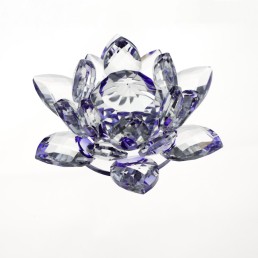 Lotosový krištáľový kvet 10cm - fialový