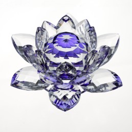 Lotosový krištáľový kvet 13cm - fialový