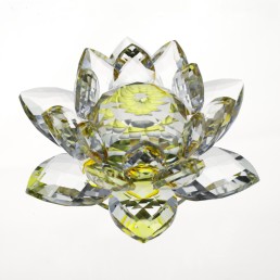 Lotosový krištáľový kvet 13cm - žltý