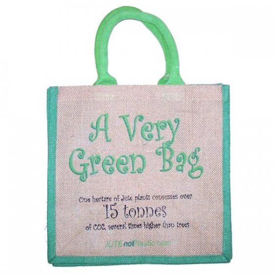 Jutová ekologická taška - zelená