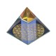 Krištáľová pyramída - kvet života 4cm dúhová