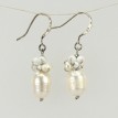 Náušnice perly a sw. komponenty - biele 1