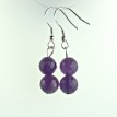 Náušnice guličkové - Ametyst - fazetované