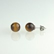 Náušnice gombíkové - Tigrie oko - gombíky