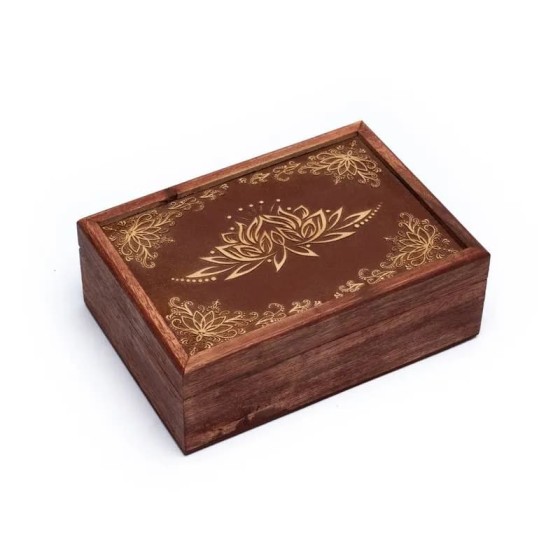 Box na vykladacie karty - drevený lotos