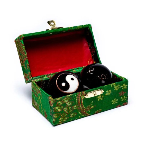 Čínske gule či kung 4cm - Ying Yang čierne