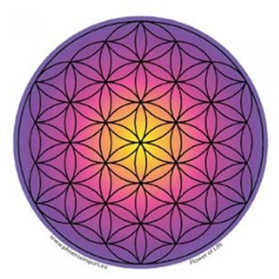 Mandala okenná nalepovacia - Kvet života fialová
