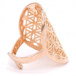 Prsteň mosadzný - Kvet života - unisex upraviteľný rose gold Prsteň mosadzný - Kvet života - unisex upraviteľný rose gold