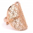 Prsteň mosadzný - Kvet života - unisex upraviteľný rose gold
