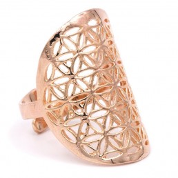 Prsteň mosadzný - Kvet života - unisex upraviteľný rose gold Prsteň mosadzný - Kvet života - unisex upraviteľný rose gold