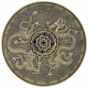 Stojan na tyčinky - kov tanierový bronzový s drakom