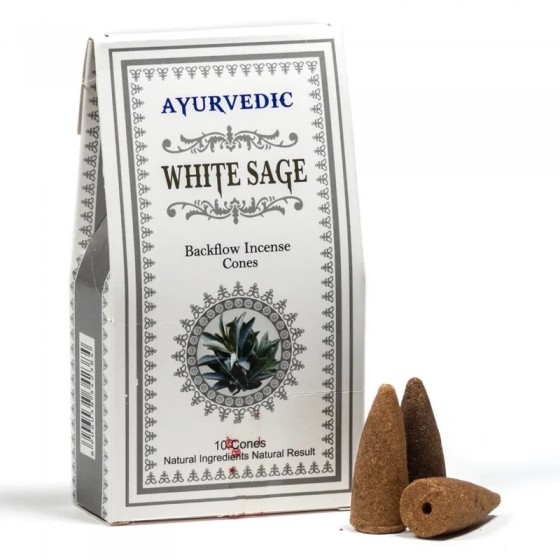 Vonné kužele Tečúci dym - Biela šalvia - Ayurvedic Vonné kužele Tečúci dym - Biela šalvia - Ayurvedic