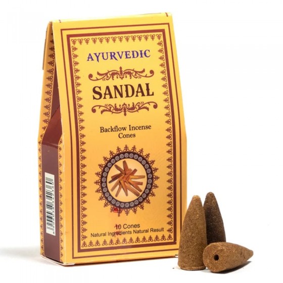 Vonné kužele Tečúci dym - Santal - Ayurvedic Vonné kužele Tečúci dym - Santal - Ayurvedic