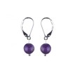 Náušnice - Ametyst guličky 8mm