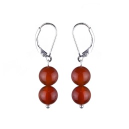 Náušnice - Karneol - guličky 8mm duo Náušnice - Karneol - guličky 8mm duo