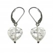 Náušnice - Krištáľ - srdiečka