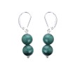 Náušnice - Malachit guličky 8mm