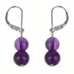 Náušnice - Ametyst guličky 8mm duo