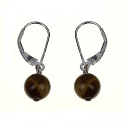 Náušnice - Tigrie oko guličky 8mm Náušnice - Tigrie oko guličky 8mm