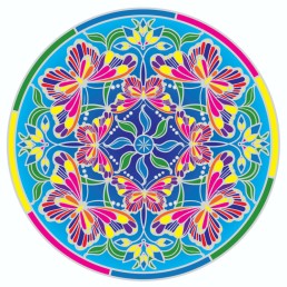 Mandala okenná nalepovacia - Motýľ magický Mandala okenná nalepovacia - Motýľ magický