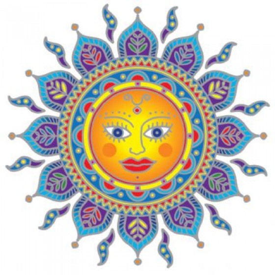 Mandala okenná nalepovacia - Zlaté slnko