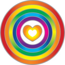 Mandala okenná nalepovacia - Dúhové srdce Mandala okenná nalepovacia - Dúhové srdce