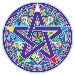 Mandala okenná nalepovacia - Mystický pentagram Mandala okenná nalepovacia - Mystický pentagram