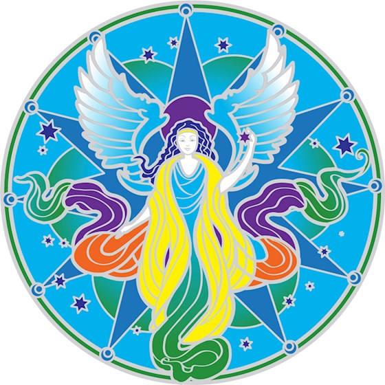 Mandala okenná nalepovacia - Anjel ochranca