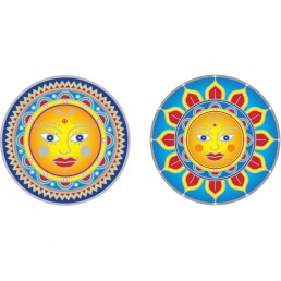 Mandala okenná nalepovacia - Zlaté slnko - 2 malé Mandala okenná nalepovacia - Zlaté slnko - 2 malé