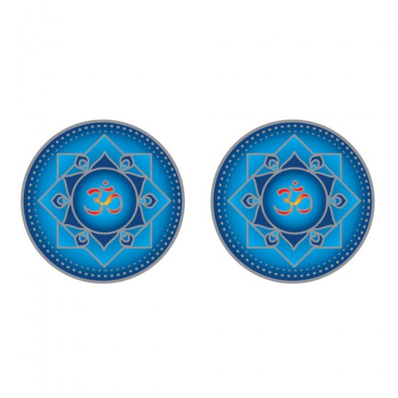 Mandala okenná nalepovacia - Modrý ohm - 2 malé