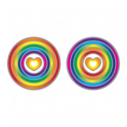 Mandala okenná nalepovacia - Dúhové srdce - 2 malé Mandala okenná nalepovacia - Dúhové srdce - 2 malé