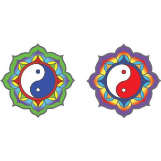 Mandala okenná nalepovacia - Yin Yang - 2 malé